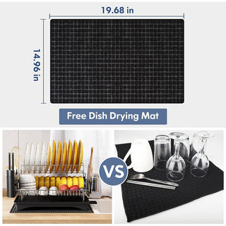 MAJALiS 304 Stainless Steel Dish Drying Rack Large Dish Rack and Drainboard Set