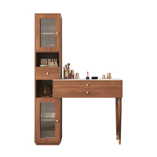 JASIWAY Modern Makeup Vanity Drawers Dressing Table with Storage Cabinets Open Storage Compartment
