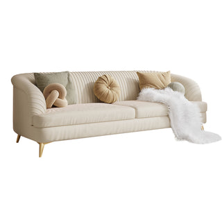 JASIWAY 3-Seat Modern Tufted Velvet Sofa with Metal Feet