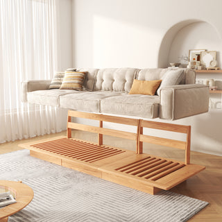 JASIWAY Wooden Velvet Sofa Combinable Patchwork Sofa Multi-seater Bottom Drawer design
