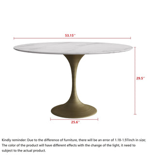 JASIWAY Luxury Round Dining Table and Chair Set with Sintered Stone Tabletop