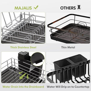MAJALiS Dish Drying Rack with Drainboard Set Large Dish Drainers for Kitchen Counter
