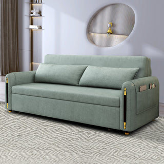 JASIWAY Green Convertible Sofa Bed  Living Room Multifunctional Couches Comfortable Cushion Seat with Storage Pocket