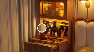 JASIWAY Compact Solid Wood Vanity Table: Where Style Meets Function in Your Bedroom