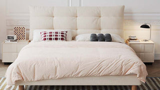 Bed: French Vintage Cream Style Meets Mid-Century Modern Comfort