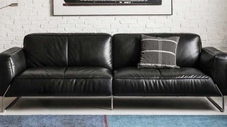 Black Leather Sofa: Where Bauhaus Precision Meets Italian Mid-Century Luxury
