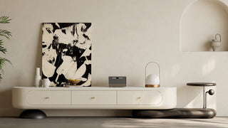 Extendable TV Stand with Storage: French Cream Style Microlite Media Console for Modern Living Rooms