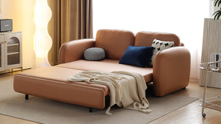 JASIWAY 62.2'' Faux Leather Convertible Sleeper Sofa Bed with Storage