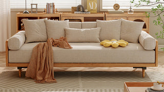 JASIWAY 82.68 Inches Modern Retractable Solid Wood Sleeper Sofa Bed: The Epitome of Style and Function