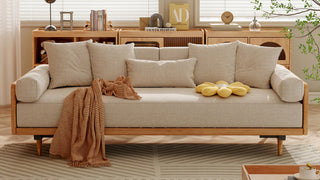 JASIWAY 82.68 Inches Modern Retractable Solid Wood Sleeper Sofa Bed: A Blend of Style and Function