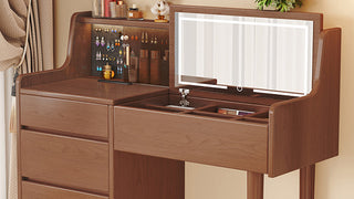 JASIWAY All - Solid - Wood Vanity Table: Where Function Meets Aesthetic in Bedroom Bliss