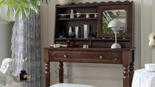 JASIWAY America Retro Solid Wood Vanity Table: A Timeless Blend of Style and Function