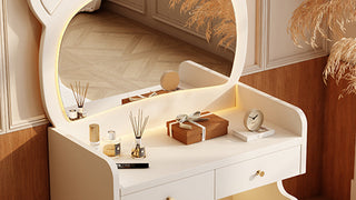 JASIWAY Bear - Shaped Vanity Table: Where Cuteness Meets Functional Elegance in Bedroom Design