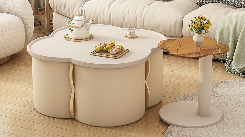 JASIWAY Cream - Style Coffee Table: Where Elegance Meets Functionality ...