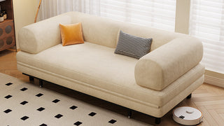 JASIWAY Cream - Style Cotton - Linen Convertible Sofa Bed: Where Versatility Meets Comfort