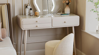 JASIWAY Cream - Style Vanity Table: Where Elegance Merges with Versatile Function in Bedroom Design