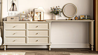JASIWAY Cream - Style Vanity Table: Where Functional Art Meets Versatile Living