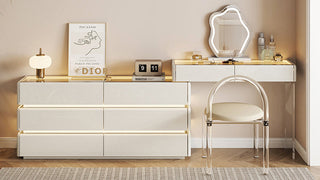 JASIWAY Cream - Style Vanity Table: Where Function Meets Elegance