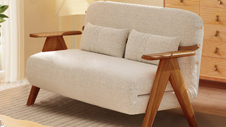 JASIWAY Foldable Reclining Sofa with Armrest Cotton Linen