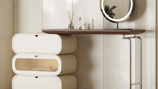 JASIWAY French Cream - Style Solid Wood Vanity Table: Where Luxury Meets Function
