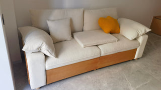JASIWAY Japandi Pull-out Sofa Bed with Three Fabric Options Available