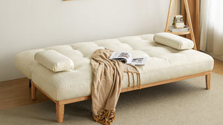 JASIWAY Japandi Sleeper Sofa with Multi-angle Adjustable Backrest