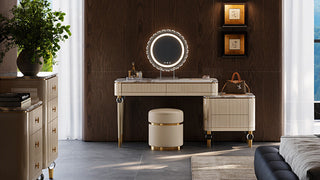 JASIWAY Luxury Italian Inspired Marble Makeup Vanity: Where Opulence Meets Practicality