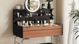 JASIWAY Mid - Century Solid Wood Vanity Table: Where Retro Charm Meets Modern Practicality