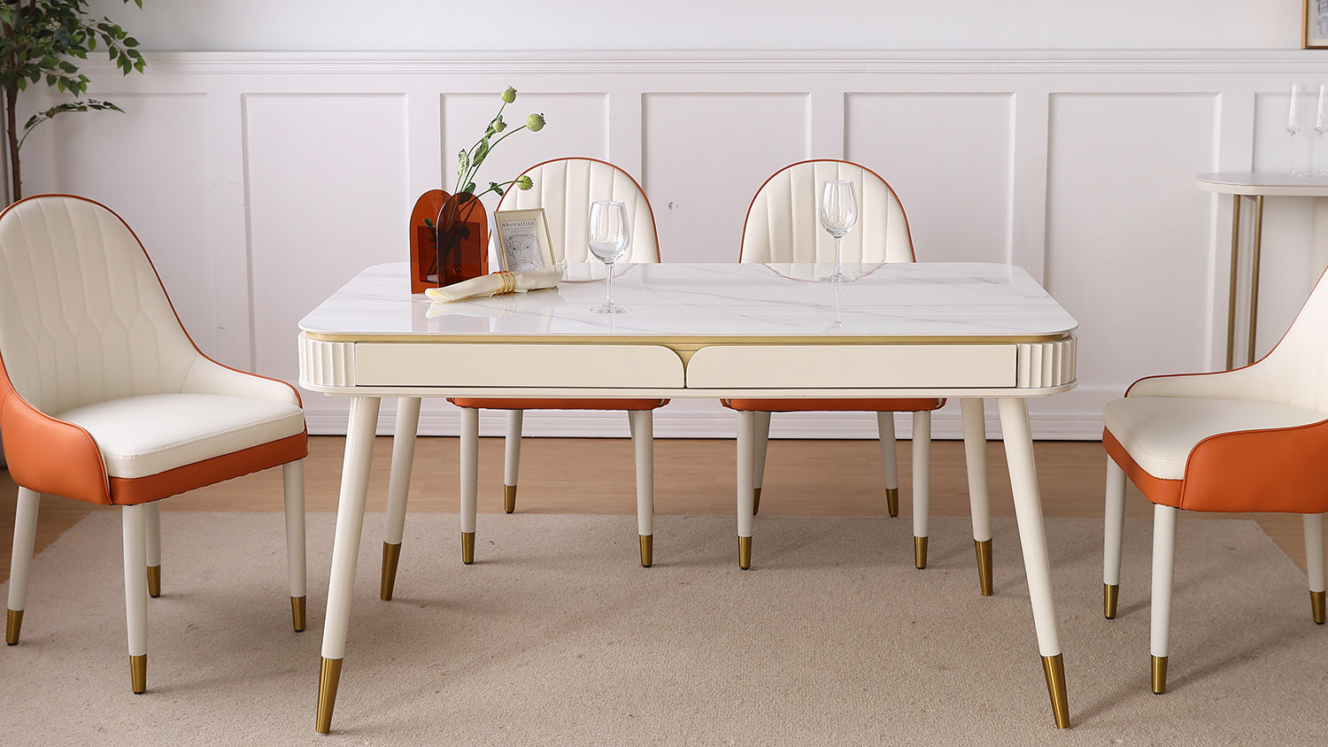 Sophisticated Elegance: The JASIWAY Modern Luxury Dining Table with Dr ...