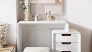 JASIWAY Modern Minimalist Vanity Table: Where Function Meets Elegance in Small Bedrooms