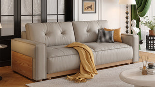 JASIWAY Nordic - Style Ecological Leather Convertible Sofa Bed: Where Comfort Meets Versatility