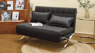 JASIWAY Retro Leather Lazy Barcelona Sofa Chair with Stainless Steel Leg