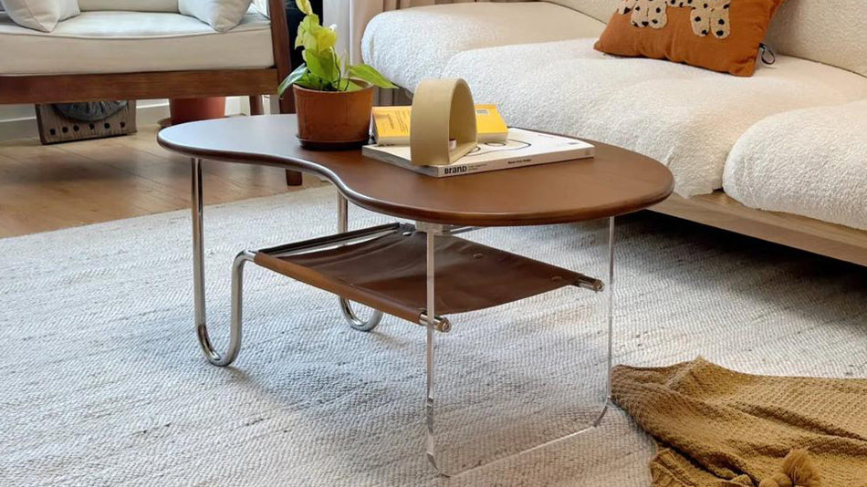 Floating Artistry: JASIWAY Solid Wood Floating Design Two-Tier Irregul ...