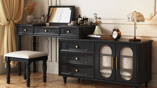 JASIWAY Vanity Desk with Storage: A French - Inspired Fusion of Style and Utility