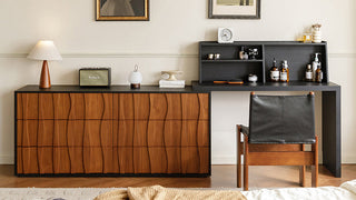 JASIWAY Vintage - Inspired Solid Wood Vanity Dresser: Where Retro Meets Modern Elegance