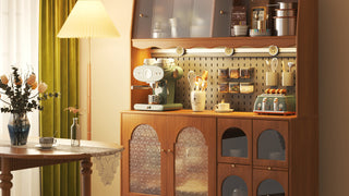 JASIWAY Vintage Solid Wood Sideboard with Multi-purpose Storage