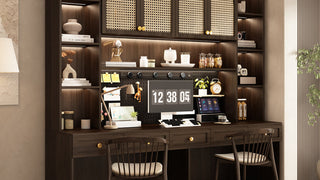 JASIWAY Vintage Style Double Desk: Where Function Meets Elegance