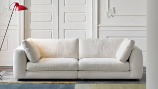 Japandi Sofa: Minimalist Linen Blend Sofa for Small Living Rooms