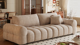Living Room Sofa: Modern Cream Style Chenille Cloud Sofa with Removable Washable Covers for Small Living Rooms