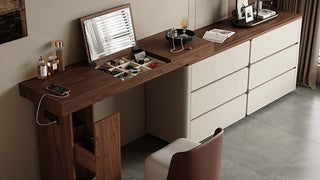 Makeup Vanities: Italian Minimalist &amp; Mid-Century Fusion for Modern Bedroom Luxury