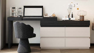 Makeup Vanity Desk with Drawers: Italian Minimalism Meets Timeless Storage Elegance