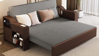 Pull-Out Sofa Bed: Timeless Wood Craftsmanship Meets 2-in-1 Living Versatility