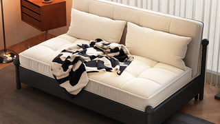 Pull out sofa bed: Multi-Functional Convertible Fabric Sofa Bed with Storage for Small Living Spaces