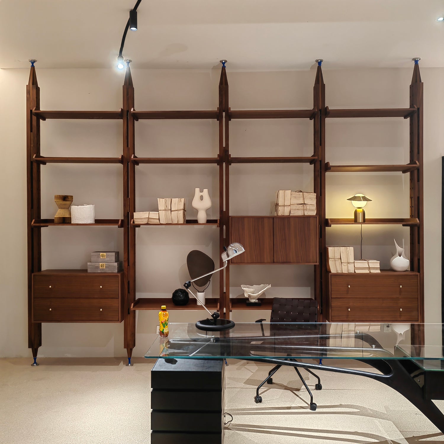 RINGCHEN Mid-Century Modern Floor-to-Ceiling Bookcase: A Perfect Blend ...