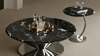 Round Coffee Tables with Marble Top: Italian Minimalist Elegance for Modern Living Spaces