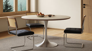 Round Dining Table: Luxury Sintered Stone Tulip Table for Modern Homes and Small Spaces