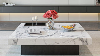 Sculptural Serenity: Redefining Your Living Space with the Luxury Square Marbling Coffee Table