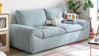 Sofa: Cream Style Cloud-Like Chenille Fabric Sofa for Living Rooms