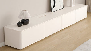 TV Stand: Modern Minimalist Walnut Veneer Solid Wood Floor-Standing TV Console for Living Rooms