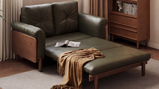 The Architecture of Metamorphic Luxury: Cultivating Mid-Century Retro Sophistication, Tactile Top-Grain Leather Surfaces, and Seamless Dual-Purpose Transformation in the Modern Compact Sanctuary